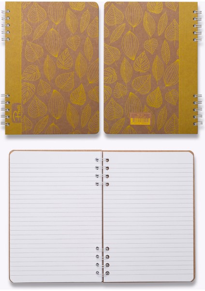 Yellow Leaves Kraft Çizgili Defter modelleri