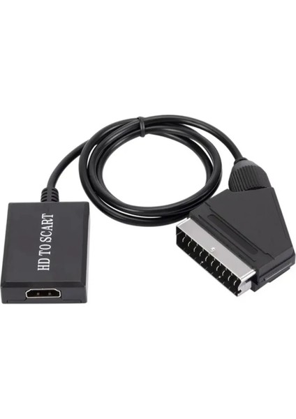 3002 HDMI To Scart Av Video Hd Dönüştürücü Çevirici Kablo Adaptör