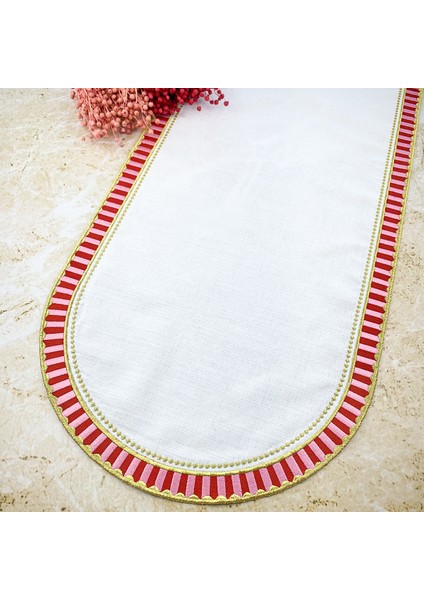 Kırmızı Pembe Pip Studio Love Birds Uyumlu 40 x 110 cm Runner