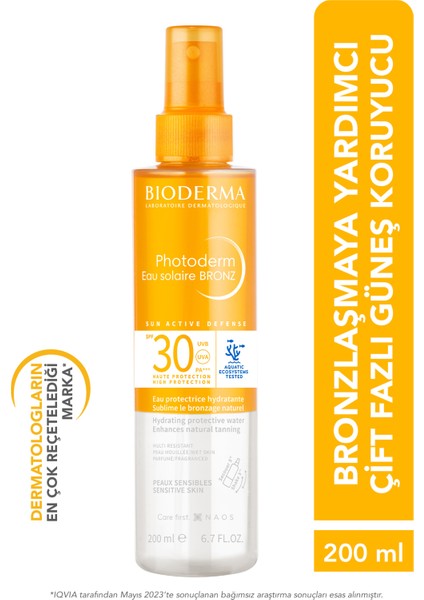 Photoderm Bronz Dry Oil SPF30 Bronzlaştırıcı Yağ E Vitamini İçeren Vücut Güneş Koruyucu Sprey 200 ml