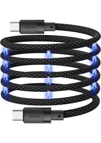 Manyetik Mıknatıslı Kablo 1mt Pd 100W Type-C Şarj Kablosu 480MBPS Şarj Akım Korumalı E-Marker Cipli