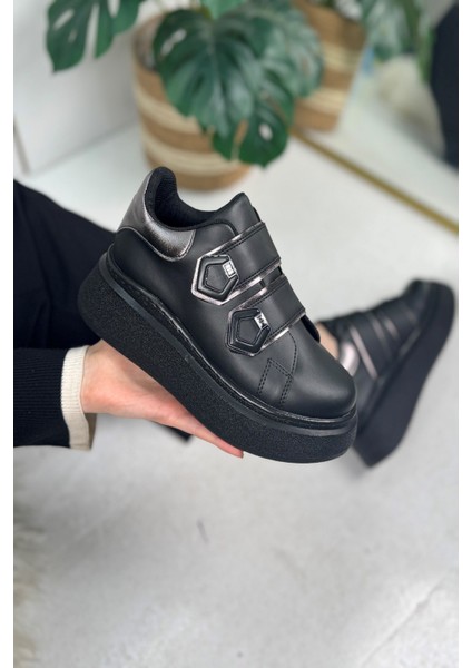 Günlük Kadın Sneaker Cırt Cırtlı Yüksek Topuk Tırtıklı Kaymaz Taban Yürüyüş Spor Ayakkabı 251