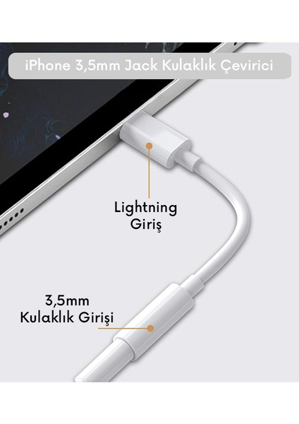 Kablosuz iPhone Aux Adaptörü | Lightning Ses Dönüştürücü | Kristal Netliğinde Ses | 3,5mm Jack