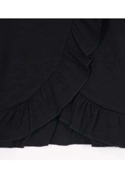 Etek Ucu Fırfırlı Ispanyol Paça Siyah Renk Kız Çocuk Takım modelleri