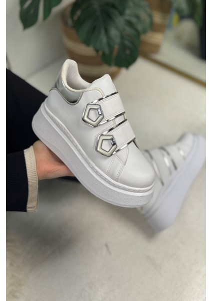 Günlük Kadın Sneaker Cırt Cırtlı Yüksek Topuk Tırtıklı Kaymaz Taban Yürüyüş Spor Ayakkabı 251