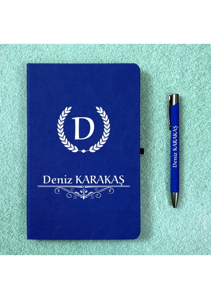 Kişiye Özel Isimli Lacivert Ajanda Not Defteri ve Kalem Seti 2413C01