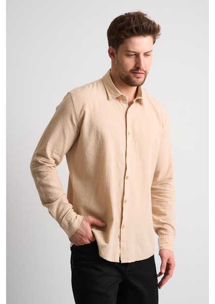 Dokulu Erkek Keten Gömlek indirimleri
