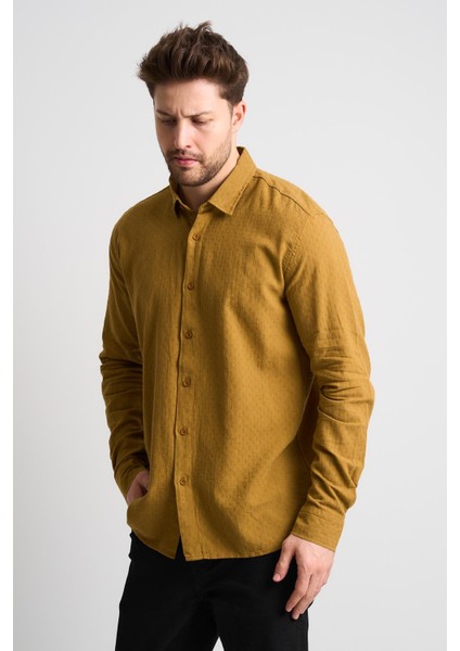 Dokulu Erkek Keten Gömlek modelleri