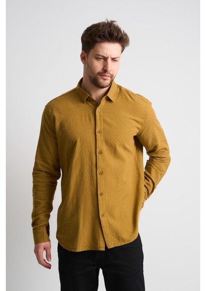 Dokulu Erkek Keten Gömlek fırsatları