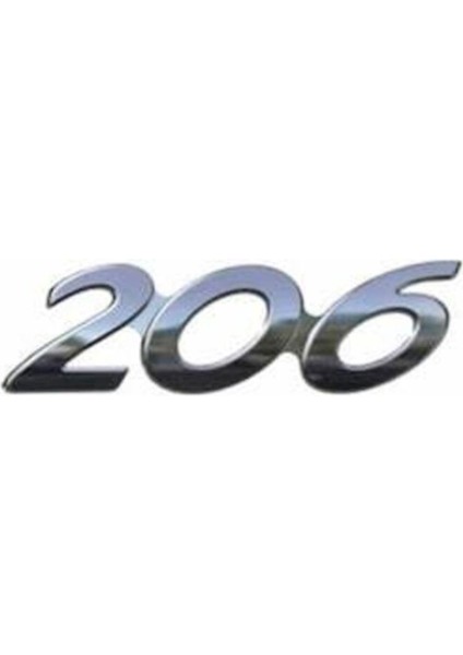 Peugeot 206 Arka 206 Yazısı -Aslan Arması ve Peugeot Yazısı Set