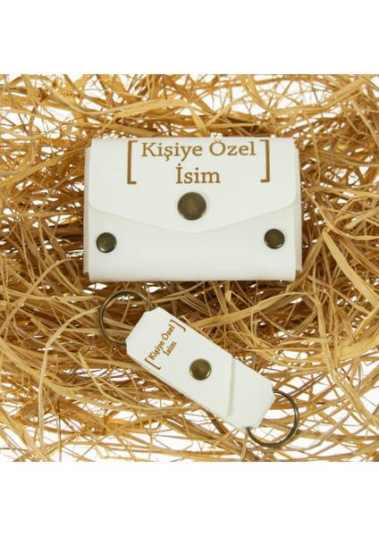 Beyaz Renk, Müzik Enstrümanı Kullananlar Için, Isme Özel Cüzdan ve Anahtarlık Set, Çok Özel indirimleri