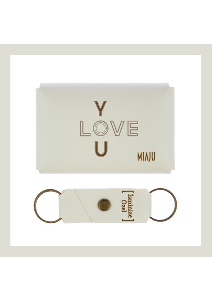 Beyaz Renk, I Love You Armalı, Isme Özel Cüzdan ve Anahtarlık, Değer Verdiğine Efsane fiyatları