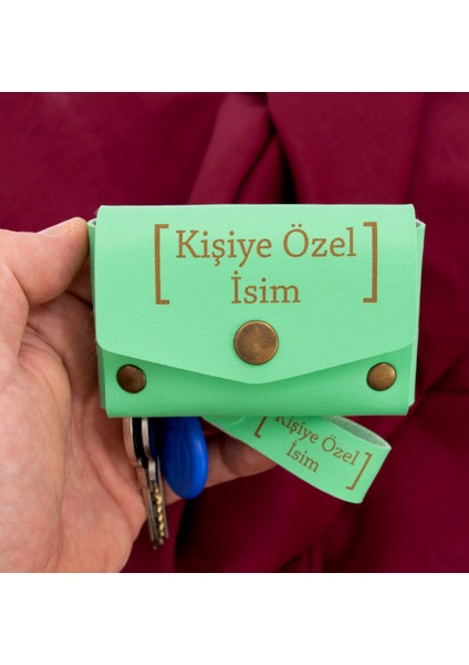 Fıstık Yeşil, Isme ve Harfe Özel, Kalpli Cüzdan ve Anahtarlık Seti, Sevgiliniz Için Eşsiz indirimleri