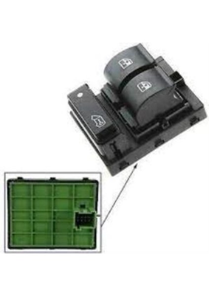 Cam Acma Kumanda Anahtarı Sol (Cercevesız Yesıl) Boxer Iv Jumper Iv Ducato Iv 14 /> 735532905 modelleri