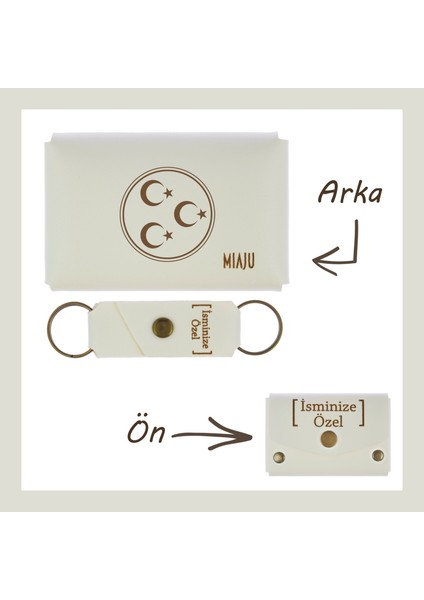 Beyaz Renk, Üç Hilal ve Yıldız Armalı, Isme Özel Cüzdan ve Anahtarlık, Değer Verdiğine Efsane