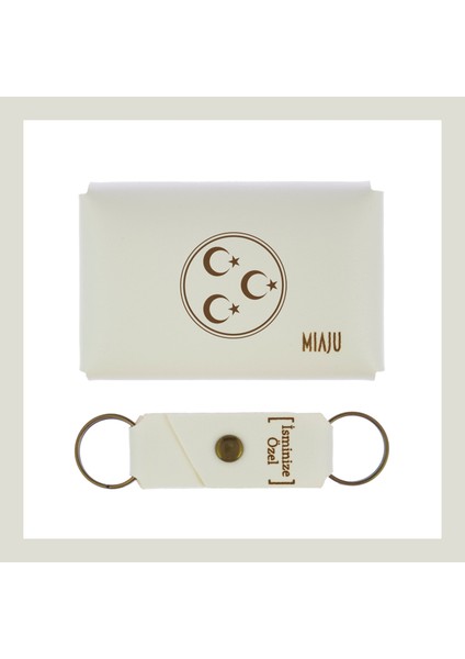 Beyaz Renk, Üç Hilal ve Yıldız Armalı, Isme Özel Cüzdan ve Anahtarlık, Değer Verdiğine Efsane fiyatları