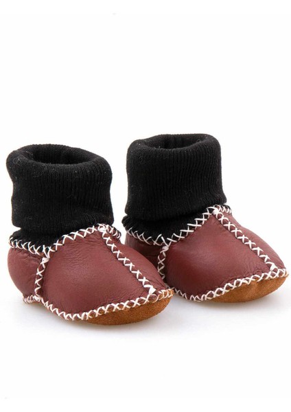 Hakiki Kürklü Çoraplı Bebek Patiği 141112