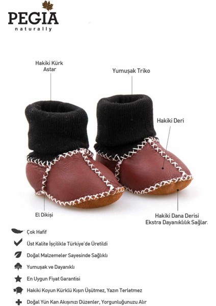 Hakiki Kürklü Çoraplı Bebek Patiği 141112 fiyatları