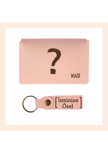 Yavru Ağzı, Soru Işareti Desenli, Isme Özel, Cüzdan ve Anahtarlık Set, Arkadaşa Efsane Aksesuar fiyatları