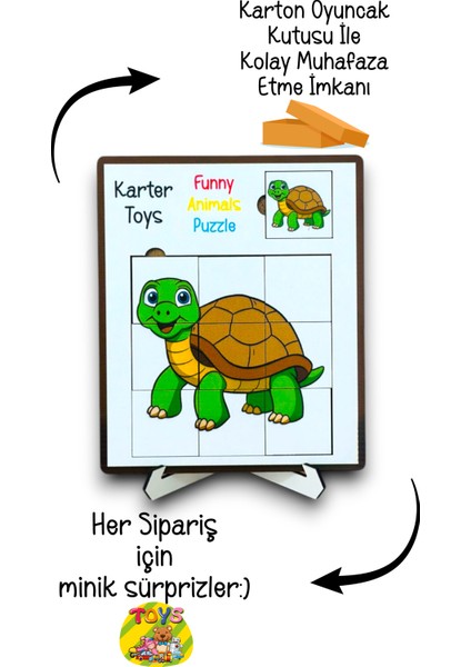 Hayvan Figürlü 4lü Puzzle Seti