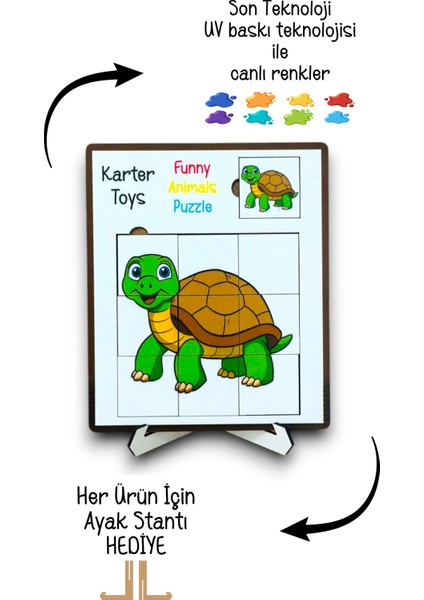 Hayvan Figürlü 4lü Puzzle Seti