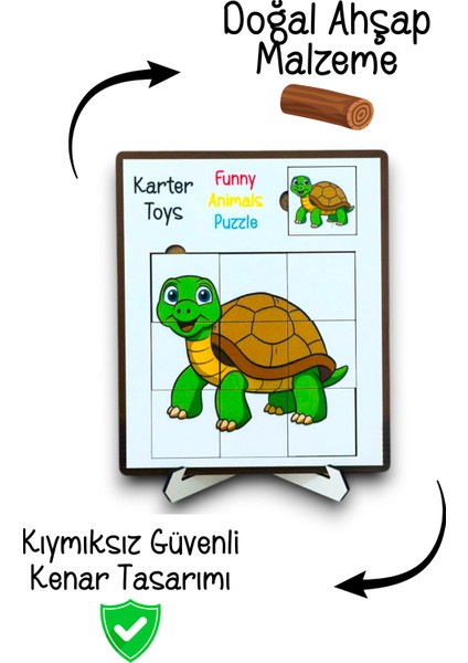 Hayvan Figürlü 4lü Puzzle Seti