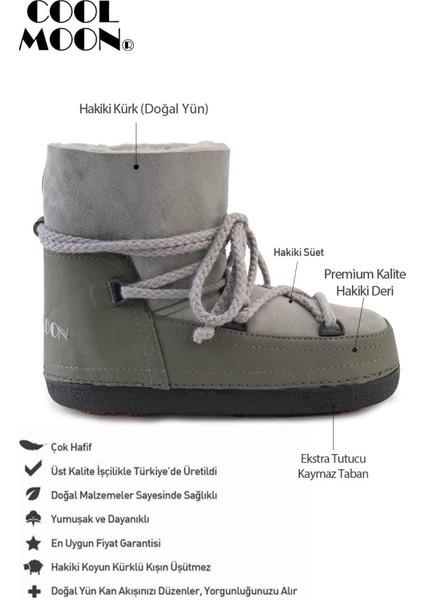Hakiki Deri İçi Kürk Bayan Kar Botu 251001