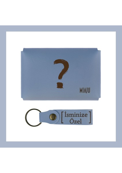 Gök Mavi, Sonsuz Merak Için, Isminize Özel Soru Işareti Desenli Cüzdan ve Anahtarlık, Anı Koleksiyon fiyatları