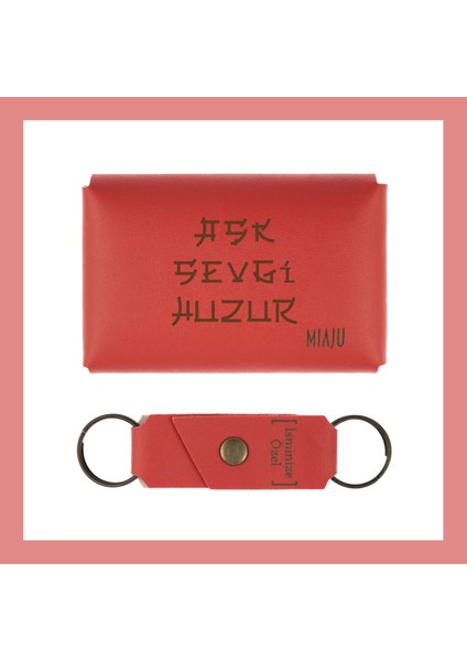 Nar Çiçeği, Aşk Sevgi Huzur Yazılı Isme Özel, Cüzdan ve Anahtarlık Takım, Arkadaşa Eşsiz fiyatları