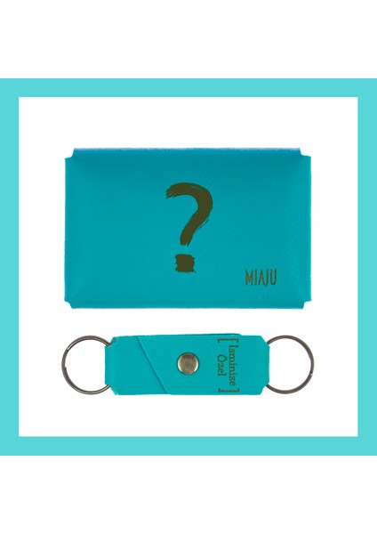 Koyu Turkuaz, Düşündüren Soru Işareti Temalı, Isme Özel Cüzdan ve Anahtarlık Seti, Manidar Aksesuar fiyatları