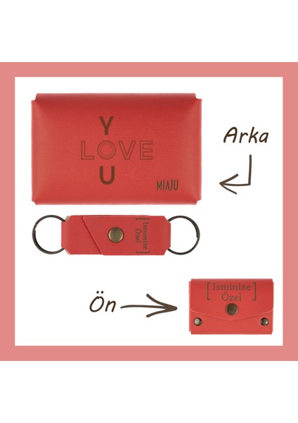 Nar Çiçeği, I Love You Sevenlere, Isme Özel Cüzdan ve Anahtarlık Set, Efsane Hatıra Takım