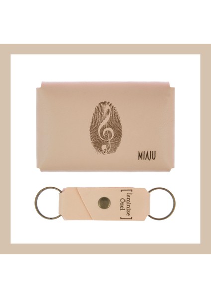 Pudra Renk, Müzisyenlere Özel, Isme Özel Cüzdan ve Anahtarlık Set, Değer Verdiğine Eşsiz Bir fiyatları