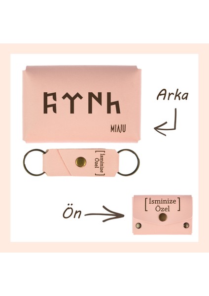 Yavru Ağzı, Türk ve Ayyıldız Desenli, Isme Özel, Cüzdan ve Anahtarlık Set, Babaya Unutulmaz Anı Seti