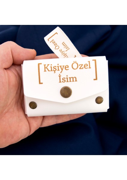 Beyaz, Isme Özel Kalp Desenli Cüzdan & Anahtarlık Seti, Sevgiliniz Için Kişisel ve Romantik indirimleri