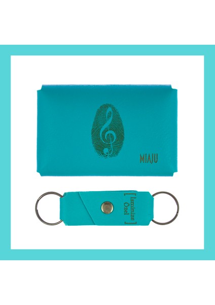 Koyu Turkuaz, Ritimle Dans Edenlere, Isme Özel Cüzdan ve Anahtarlık Set, Arkadaşa fiyatları