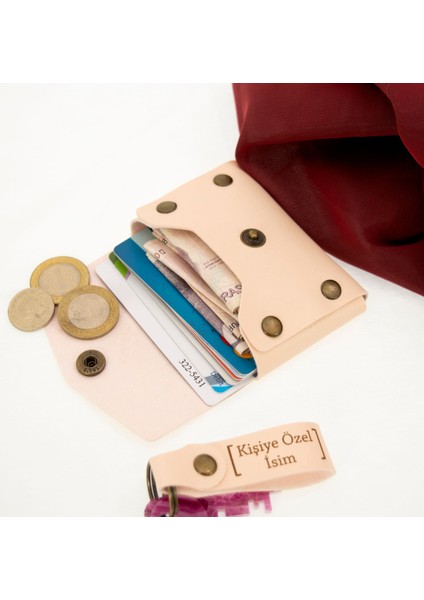 Pudra Renk, Sevgilinize Özel Kalp Içinde Harf Işlemeli Isimli Cüzdan & Anahtarlık Seti, Anı si fiyatları