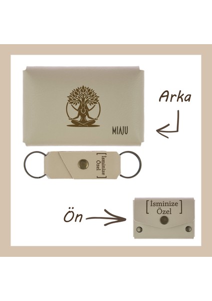 Sütlü Kahve, Hayat Ağacı Özel Tasarım, Isme Özel Cüzdan Set, Hatıra Koleksiyonu, Arkadaşa