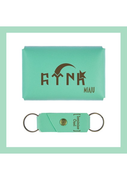 Açık Yeşil, Türk Yazılı, Isme Özel Kişiselleştirilebilir Cüzdan ve Anahtarlık Set, Arkadaşa fiyatları