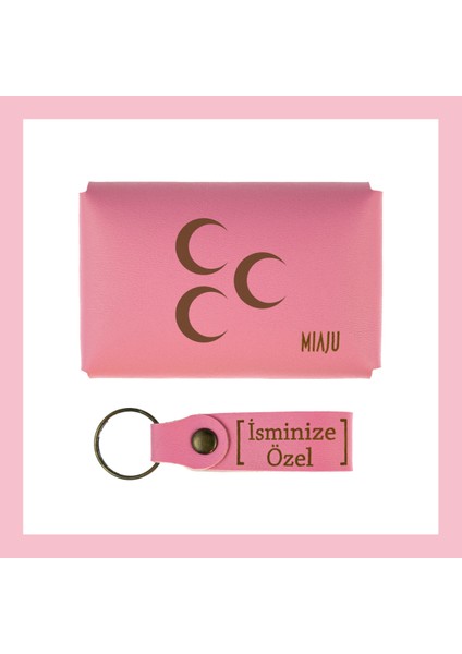 Pembe Renk, Üç Hilal Sevenlere Özel Üretim, Isme Özel Cüzdan ve Anahtarlık Set, Efsane Takım fiyatları