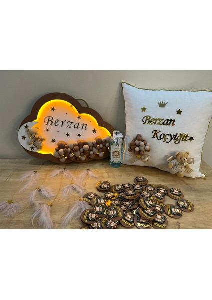 Yeni Doğan Erkek Kız Bebek Kapı Süsü Yastık Kolonya Hediyelik Magnet 25'li Set