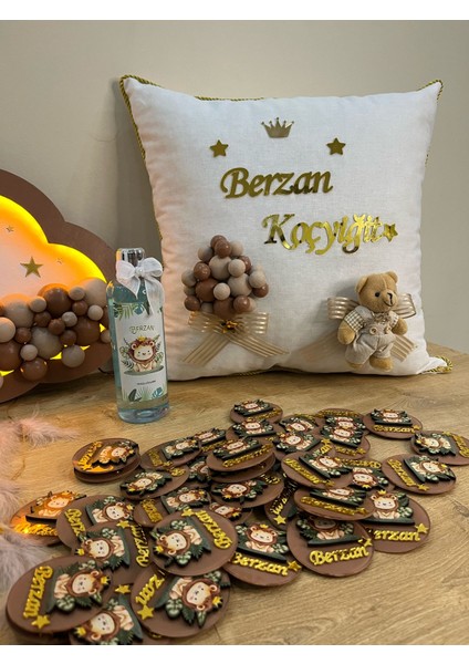 Yeni Doğan Erkek Kız Bebek Kapı Süsü Yastık Kolonya Hediyelik Magnet 25'li Set modelleri