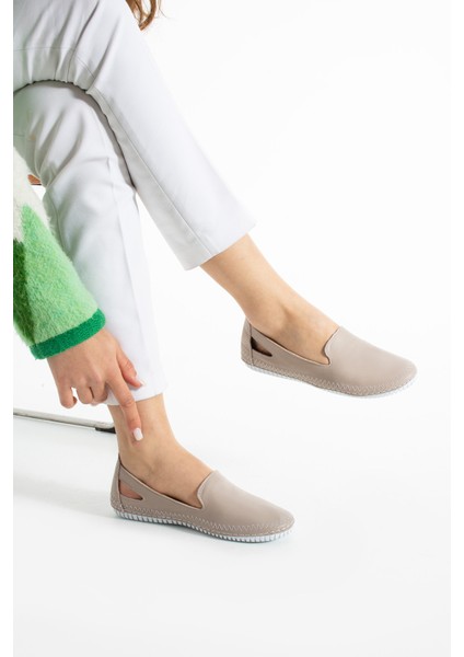 Doku Kadın Deri Bej Günlük Ayakkabı