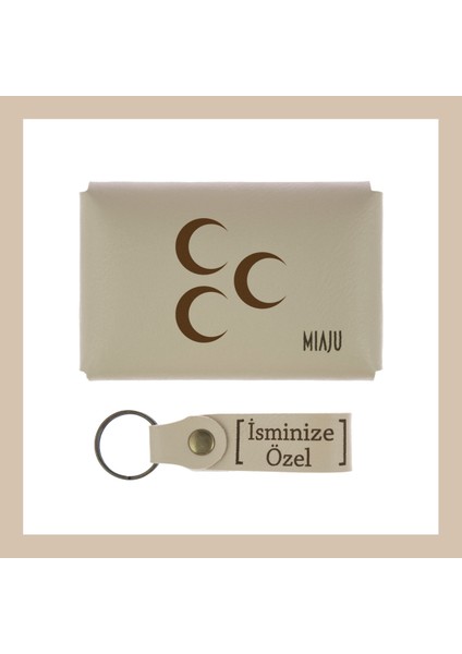 Sütlü Kahve, Tarih ve Asaletin Sembolü, Üç Hilal Işlemeli, Adınıza Özel Cüzdan Set, Tarih Severlere fiyatları