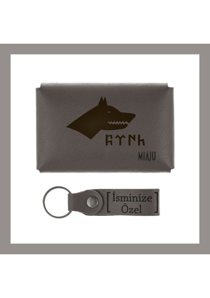 Kül Gri, Bozkurt ve Türk Armalı, Isme Özel Cüzdan & Anahtarlık Set, Tarihini Sevenlere Armağan fiyatları