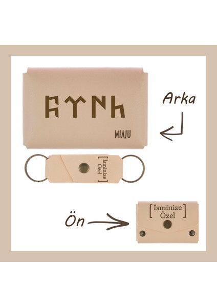 Pudra Renk, Türk Milletinin Geçmişini Hatırlatan Isme Özel Kişisel Cüzdan ve Anahtarlık Hatıra Seti