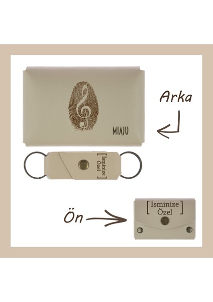 Sütlü Kahve, Müzisyen Ruhlulara, Kişiye Özel Cüzdan ve Anahtarlık Set, Estetik ve Anlamlı Hatıra