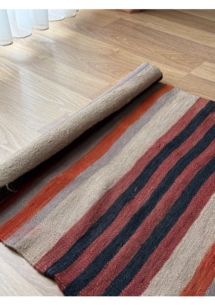 66 x 335 cm Çizgili Desenli Kilim, El Dokuma Uzun Yolluk, Sıcak ve Benzersiz Yolluk, Rustik Stil Harika Kilim indirimleri