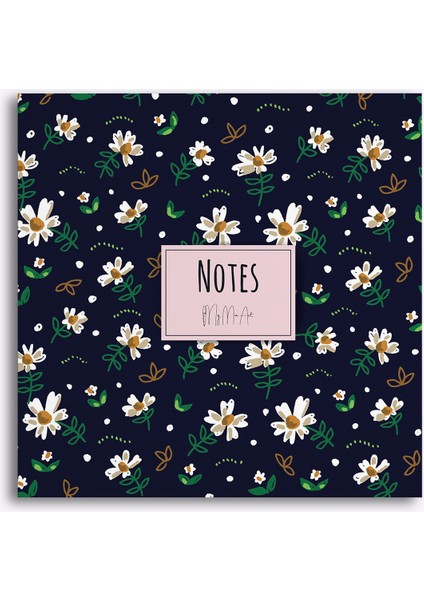 Mavi Papatya Kenar Baskılı Defter, 16X16 cm fiyatları