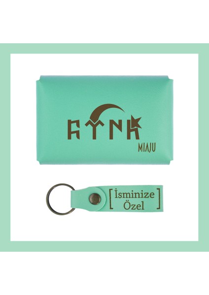 Açık Yeşil, Türk Yazılı, Isme Özel Kişiselleştirilebilir Cüzdan ve Anahtarlık Set, Arkadaş si fiyatları