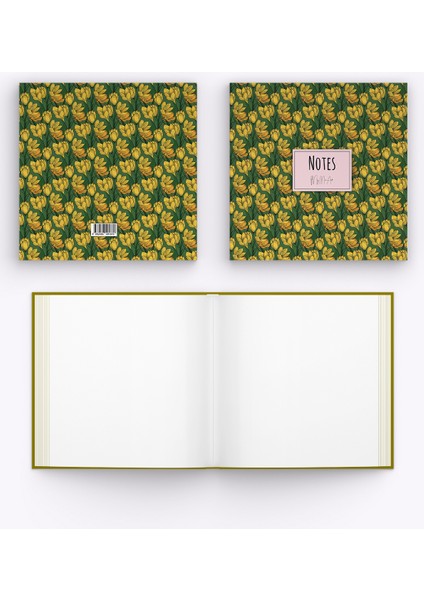 Sarı Manolya Kenar Baskılı Defter, 16X16 cm fırsatları